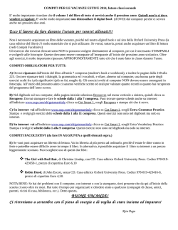 compiti per le vacanze estive 2014