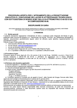 DISCIPLINARE di gara - Ferrovie del Gargano