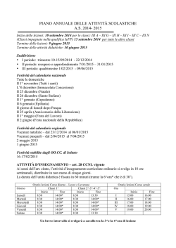 PIANO ANNUALE DELLE ATTIVIT&Agrave; SCOLASTICHE A.S. 2014