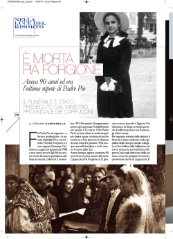 È MORTA PIA FORGIONE