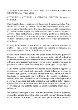 auguri sindaco 2015 - Comune di Capaccio