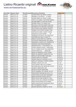 Listino ricambi Edilkamin Inpellet 49