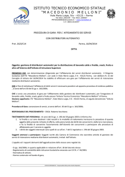 gara per affidamento servizio distributori automatici
