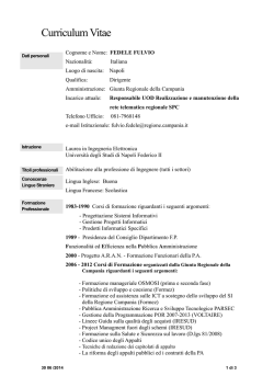 Curriculum Vitae - Regione Campania