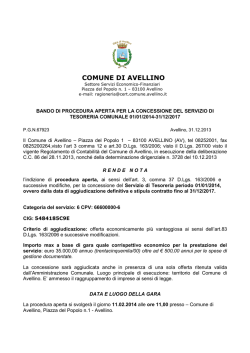 BANDO GARA TESORERIA Avellino 2014_2018 _1