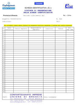SCHEDA IDENTIFICATIVA (S.I.) DISTINTA DI