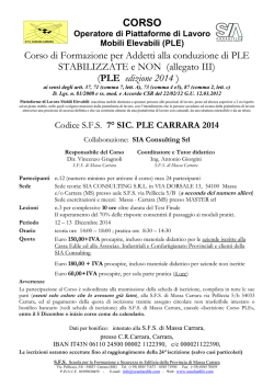 Programma e scheda iscrizione 7&deg; Corso PLE 2014