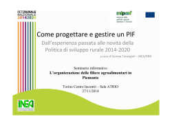 Come progettare e gestire un PIF &ndash; Progetto Integrato di Filiera