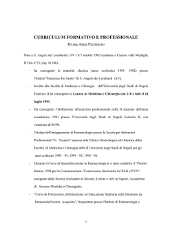 CURRICULUM FORMATIVO E PROFESSIONALE