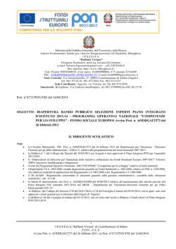 Prot. n&deg;4732/PON-FSE del 16/04/2014 OGGETTO: RIAPERTURA