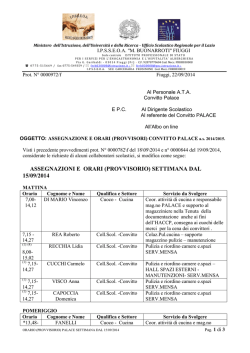 Assegnazione convitto Palace