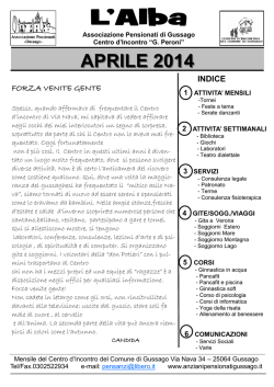 Aprile 2014 - Associazione Pensionati Gussago
