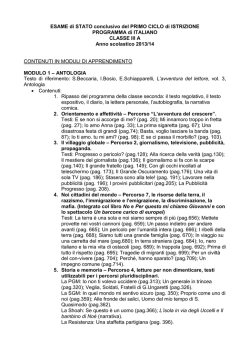 ESAME di STATO conclusivo del PRIMO CICLO di ISTRIZIONE