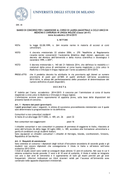 Medicina e Odontoiatria in lingua Inglese