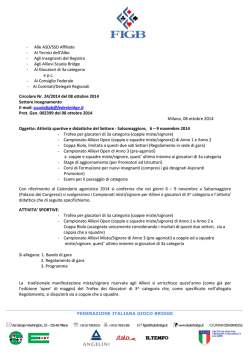 Attivit&agrave; sportive e didattiche del Settore