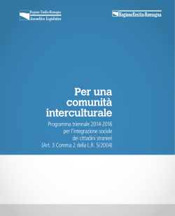 Per una comunità interculturale - Sociale - Regione Emilia