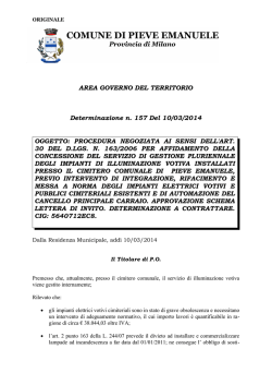 Determinazione n. 157 del 10 marzo 2014