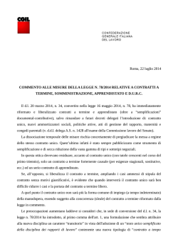 22/07/2014 Commento legge 78 di conversione DL 34