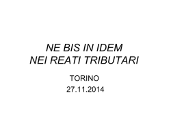 NE BIS IN IDEM reati tributari TORINO 27.11.2014