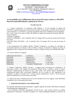 servizio pre-post scuola 2014-2015