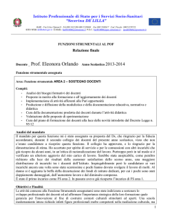 FUNZIONI STRUMENTALI AL POF