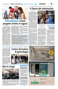 Inform@zione: nuovo progetto rivolto ai ragazzi A fianco