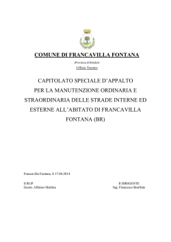 COMUNE DI FRANCAVILLA FONTANA CAPITOLATO SPECIALE D