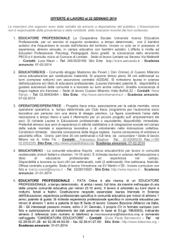 Offerte di lavoro 22 gennaio 2014
