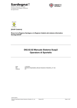 SuapCalabria Manuale Operatore di Sportello v2.1