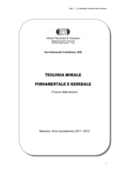 TEOLOGIA MORALE FONDAMENTALE E GENERALE
