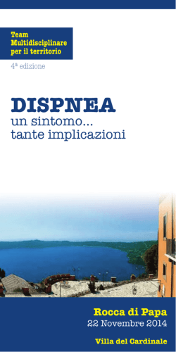 DISPNEA un sintomo..tante implicazioni