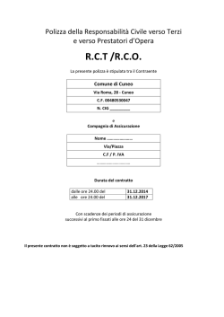 Capitolato Polizza RCT-O - Comune di Cuneo 3-10