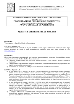 quesiti gara progettazione - Azienda Ospedaliera Santa Maria degli
