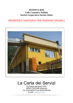 Carta dei Servizi RSD - Valle Camonica Solidale