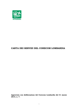 carta dei servizi del corecom lombardia - Il Consiglio