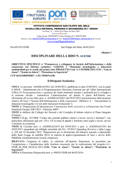 DISCIPLINARE DELLA RDO N. 415768