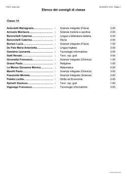 Elenco dei consigli di classe