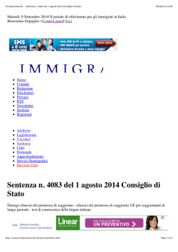 Immigrazione.biz - Sentenza n. 4083 del 1 agosto