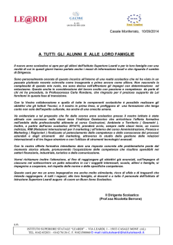 Lettera alle Famiglie - Istituto Superiore Statale Leardi