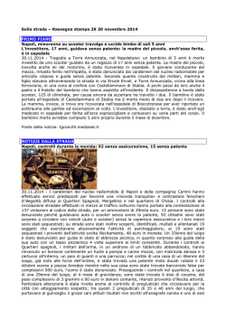 Leggi la rassegna del 29 e 30 novembre 2014