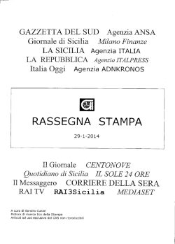 rassegna stampa del 29/01/2014 - Consorzio per le Autostrade