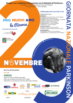Locandina Giornata Nazionale del Parkinson