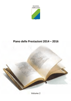 Piano delle Prestazioni 2014-2016 Agg. Volume 2