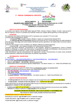 3^ PROVA COMBINATA CIRCUITO REGOLAMENTO