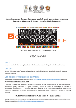 Bando - Concorso Musicale "V. Centurione"