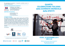 quARtA cElEBRAziONE itAliANA della GiORNAtA MONDiAlE delle
