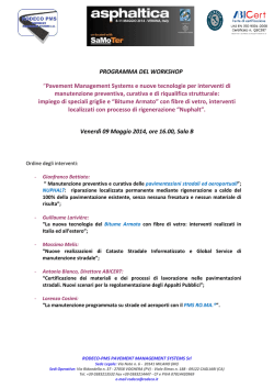 Pavement Management Systems e nuove tecnologie per