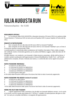 IULIA AUGUSTA RUN - Unesco Cities Marathon