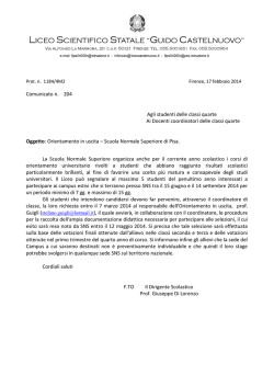 Orientamento in uscita &ndash; Scuola Normale Superiore di Pisa