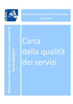 file PDF - Biblioteca S.Scolastica - Ministero per i Beni e le Attività